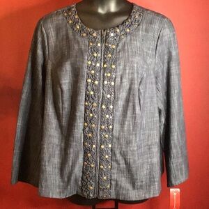 NWT JM COLLECTION WOMAN DENIM JACKET SIZE 24W